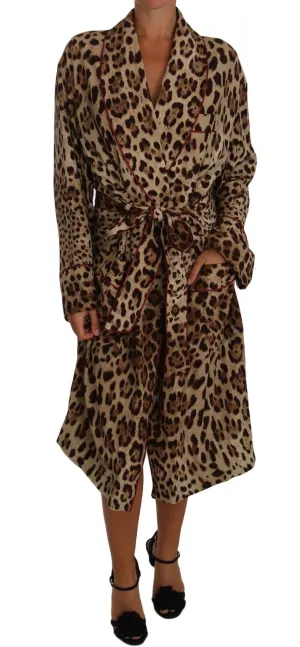 Leopard Printed Robe Kimono Dress