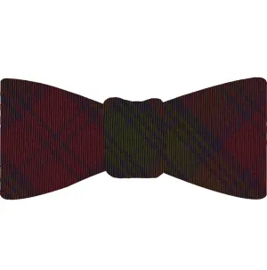Lindsay Tartan Silk Bow Tie #TABT-8  Dark Navy Blue, Forest Green & Burgundy