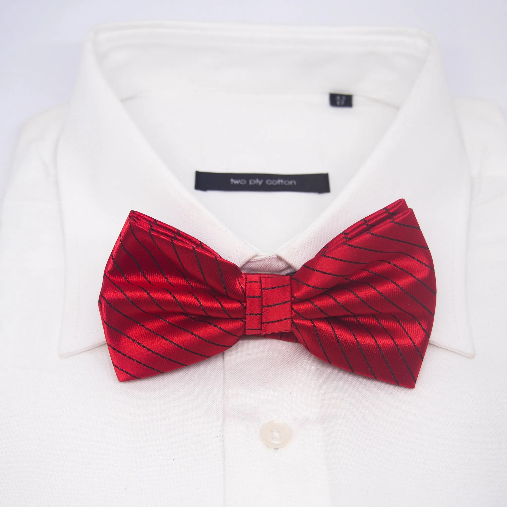 Lined Isaac Bow Tie in Red