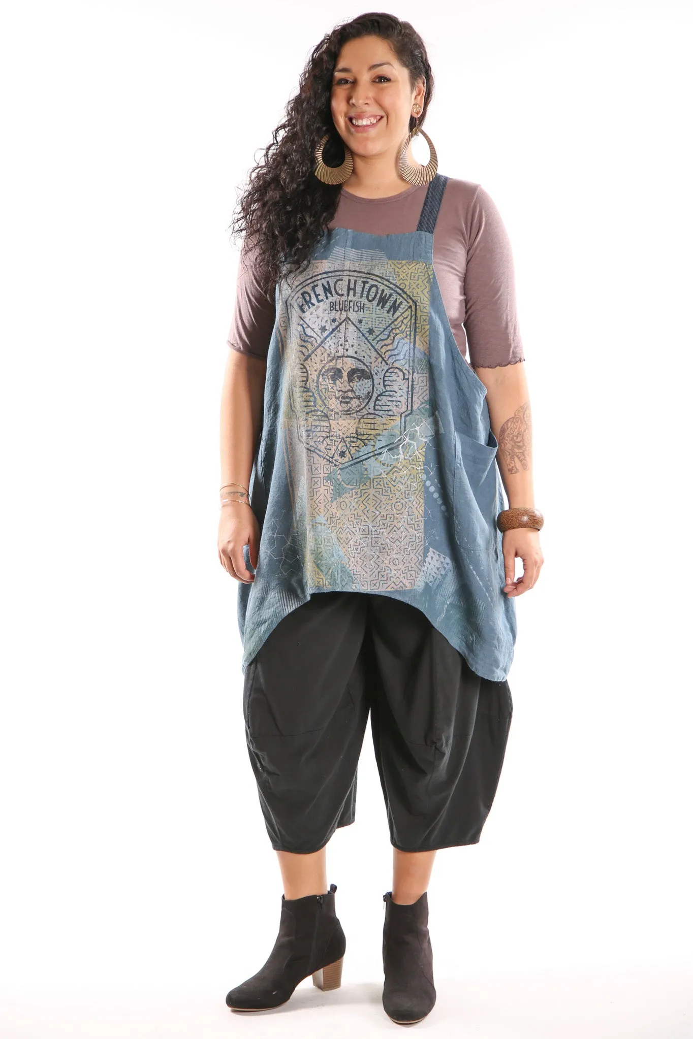 Linen Stockholm Midlayer/Apron Hypnea w/Moon 6202 Printed