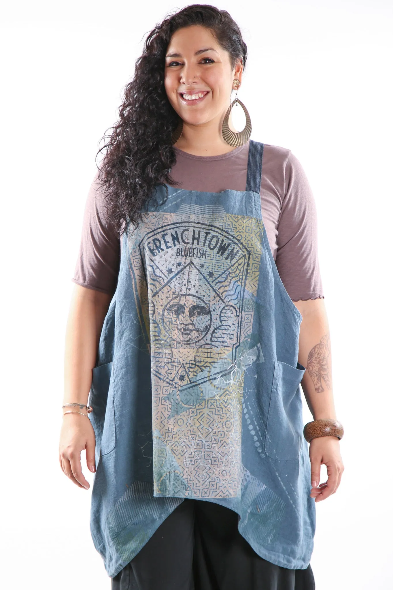 Linen Stockholm Midlayer/Apron Hypnea w/Moon 6202 Printed