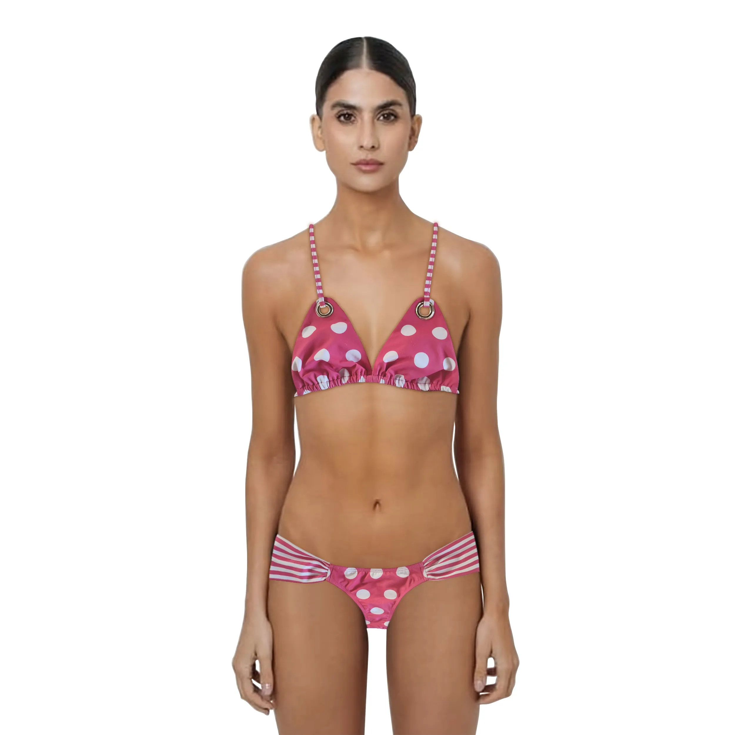 Loco Boutique Polka Dot Triangle Bikini Top