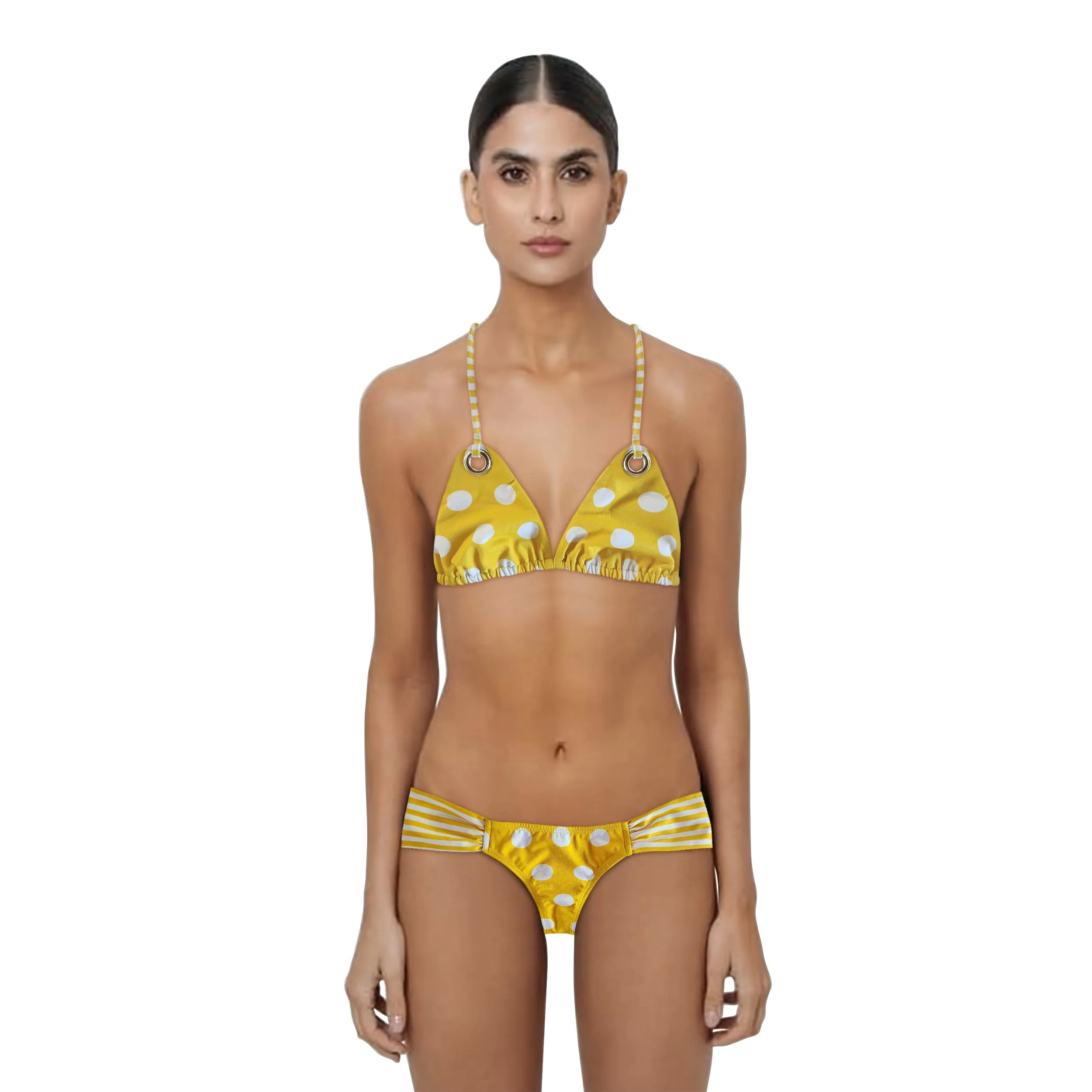 Loco Boutique Polka Dot Triangle Bikini Top