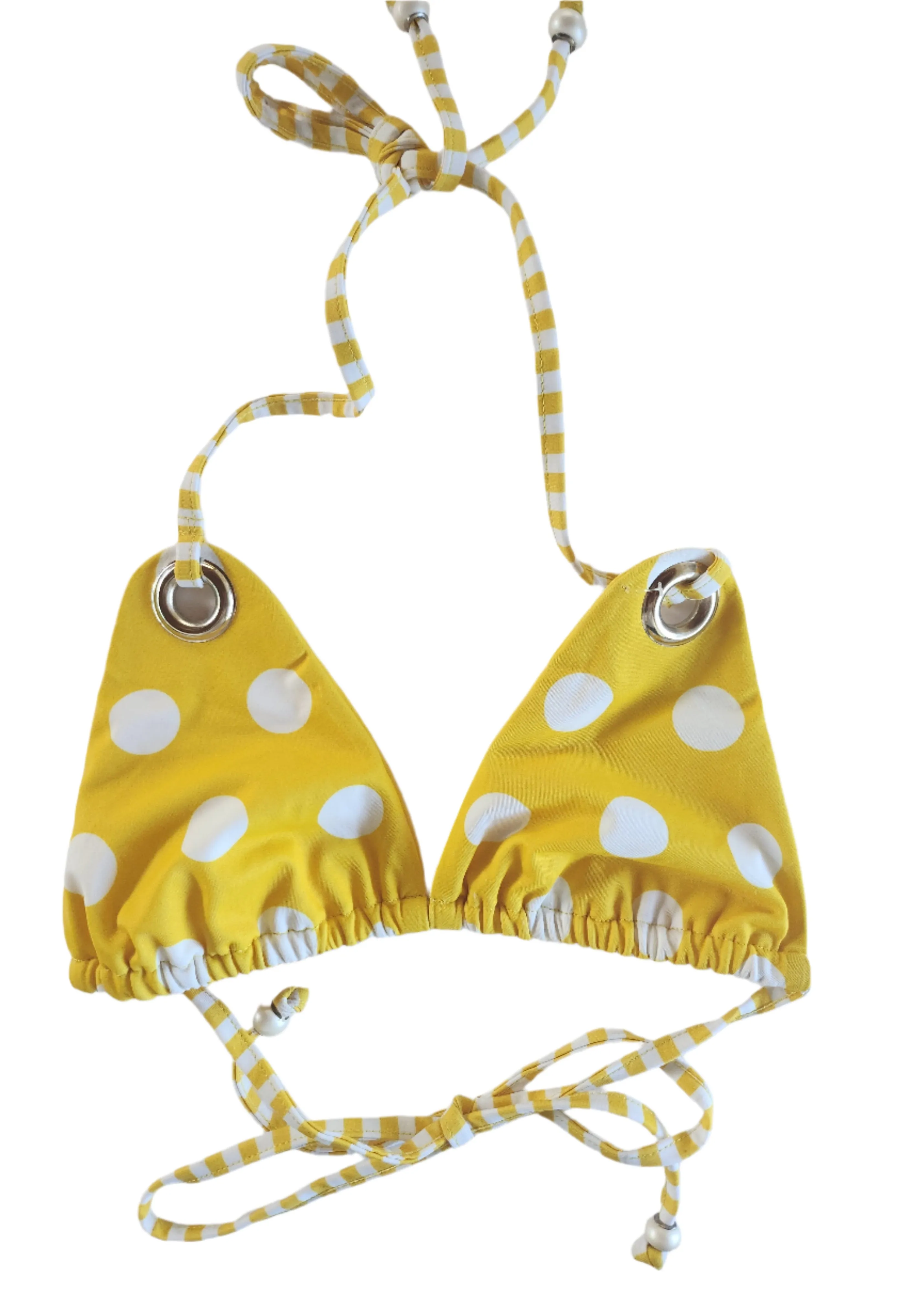Loco Boutique Polka Dot Triangle Bikini Top