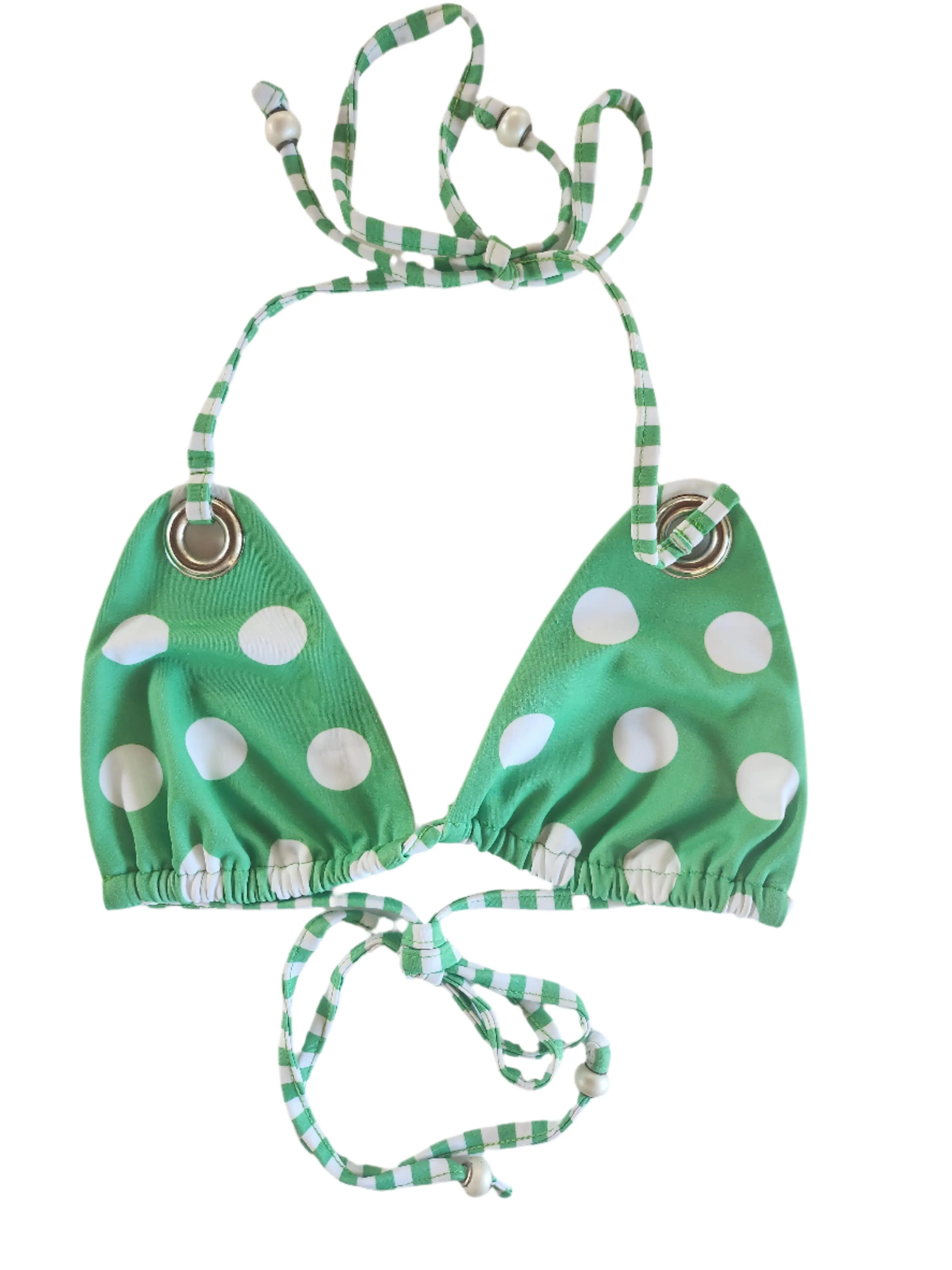 Loco Boutique Polka Dot Triangle Bikini Top