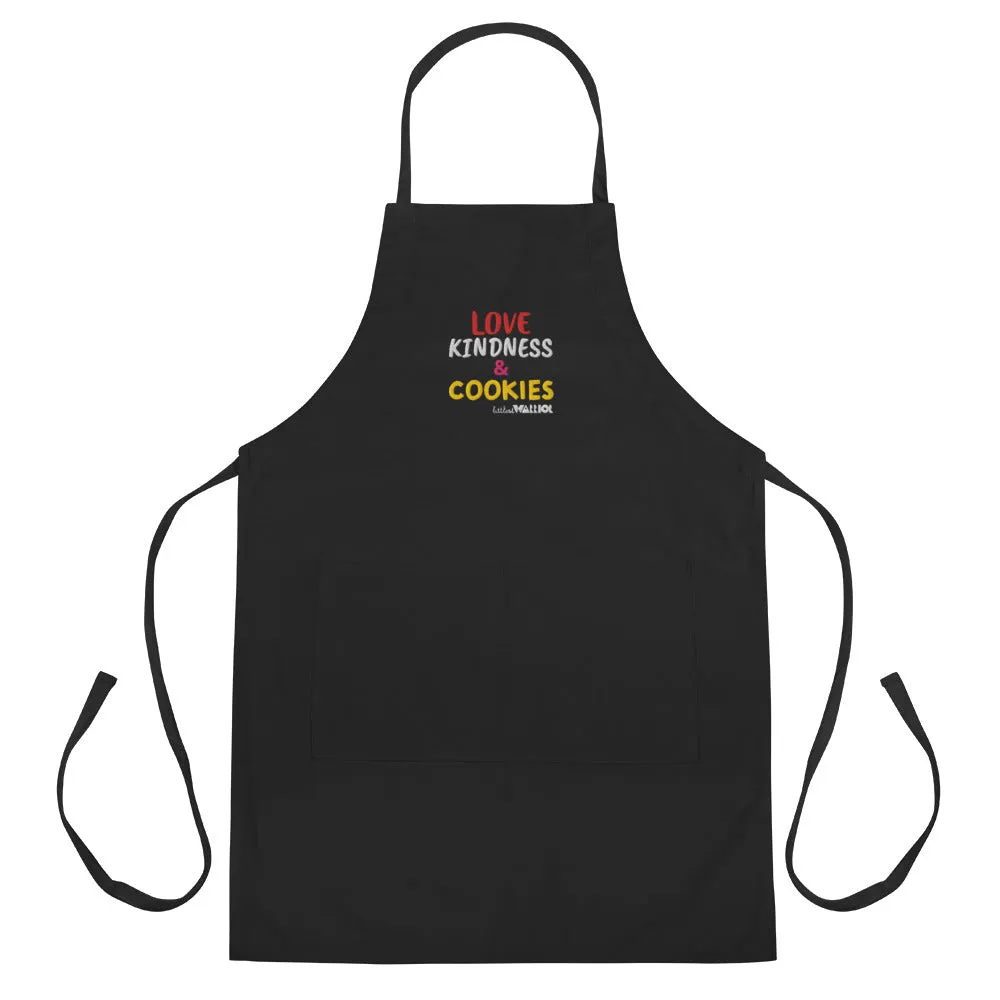 Love Kindness & Cookies Embroidered Apron