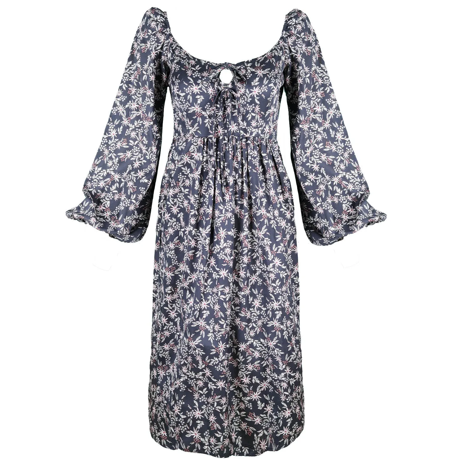 Marcela Dress / Black Floral Cotton