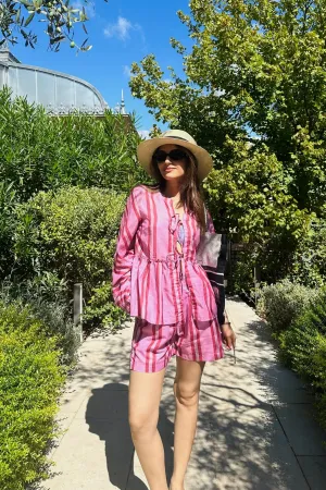 Mehak Bakshi in Bubble Gum Stripes Coord Set