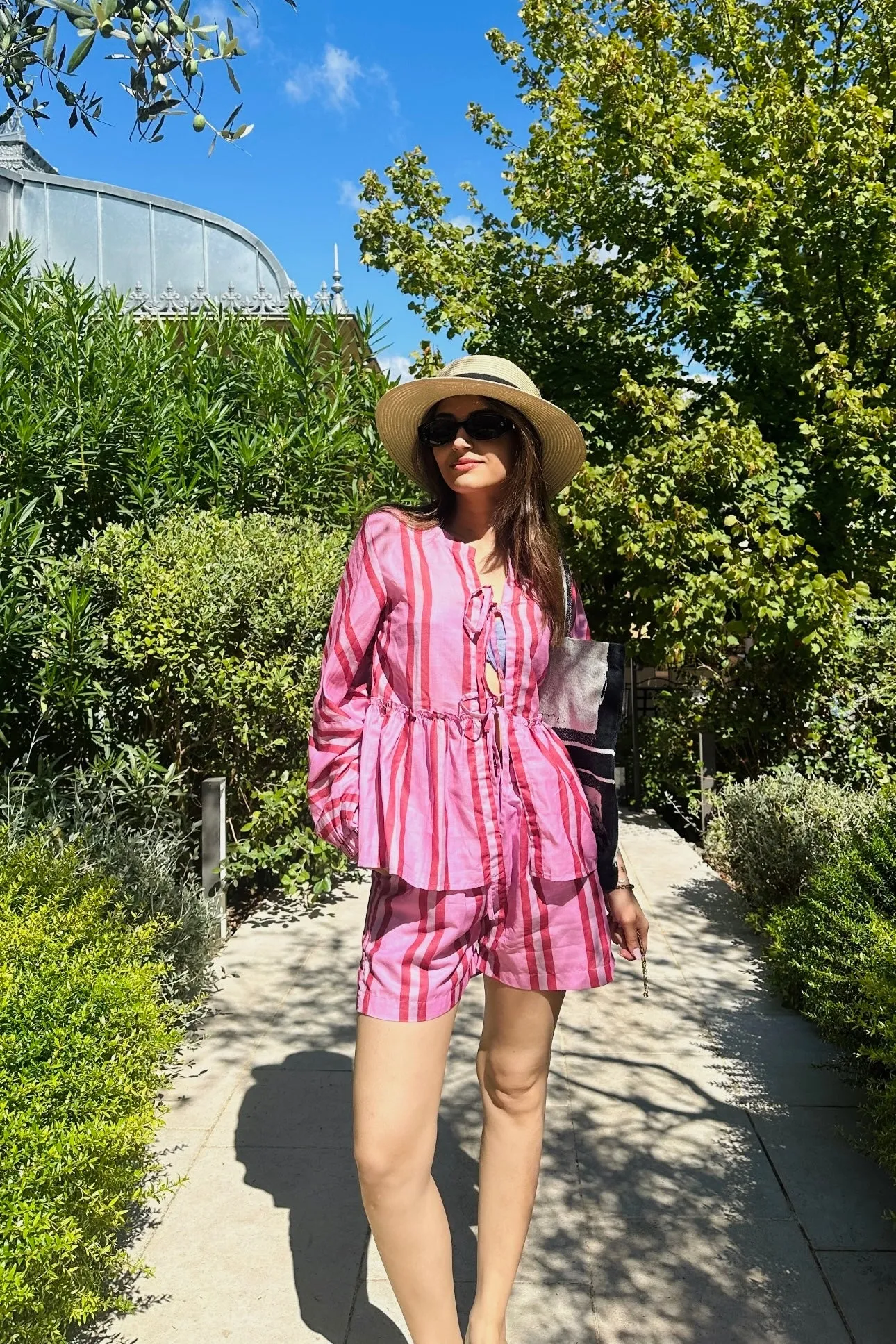 Mehak Bakshi in Bubble Gum Stripes Coord Set
