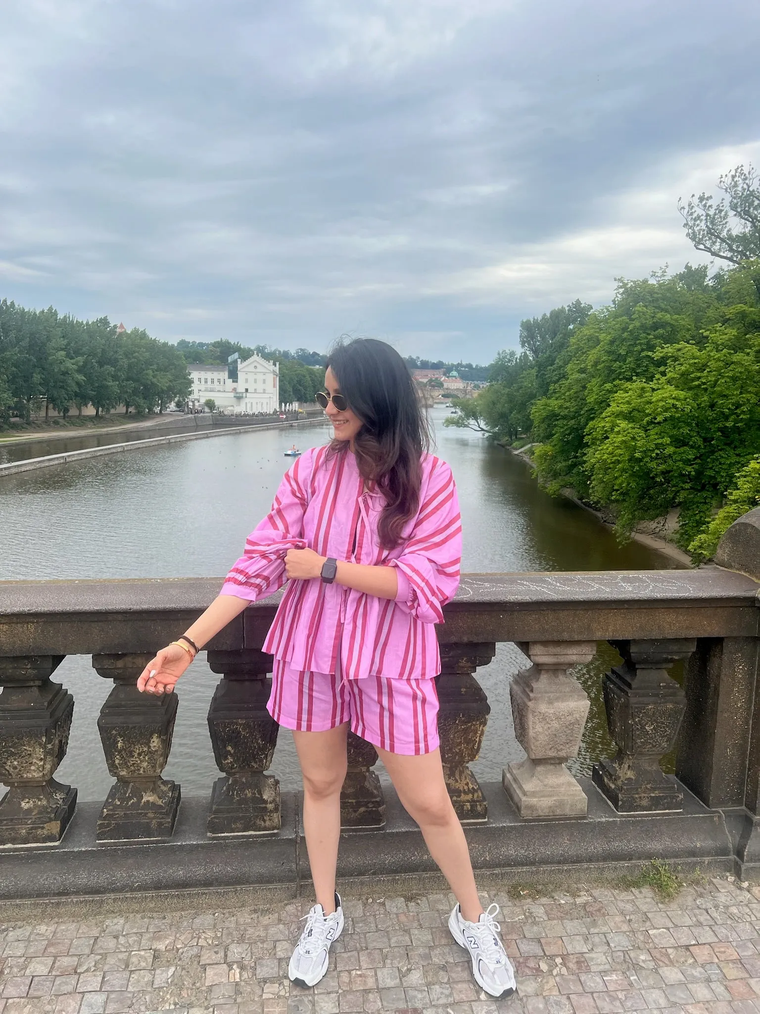 Mehak Bakshi in Bubble Gum Stripes Coord Set