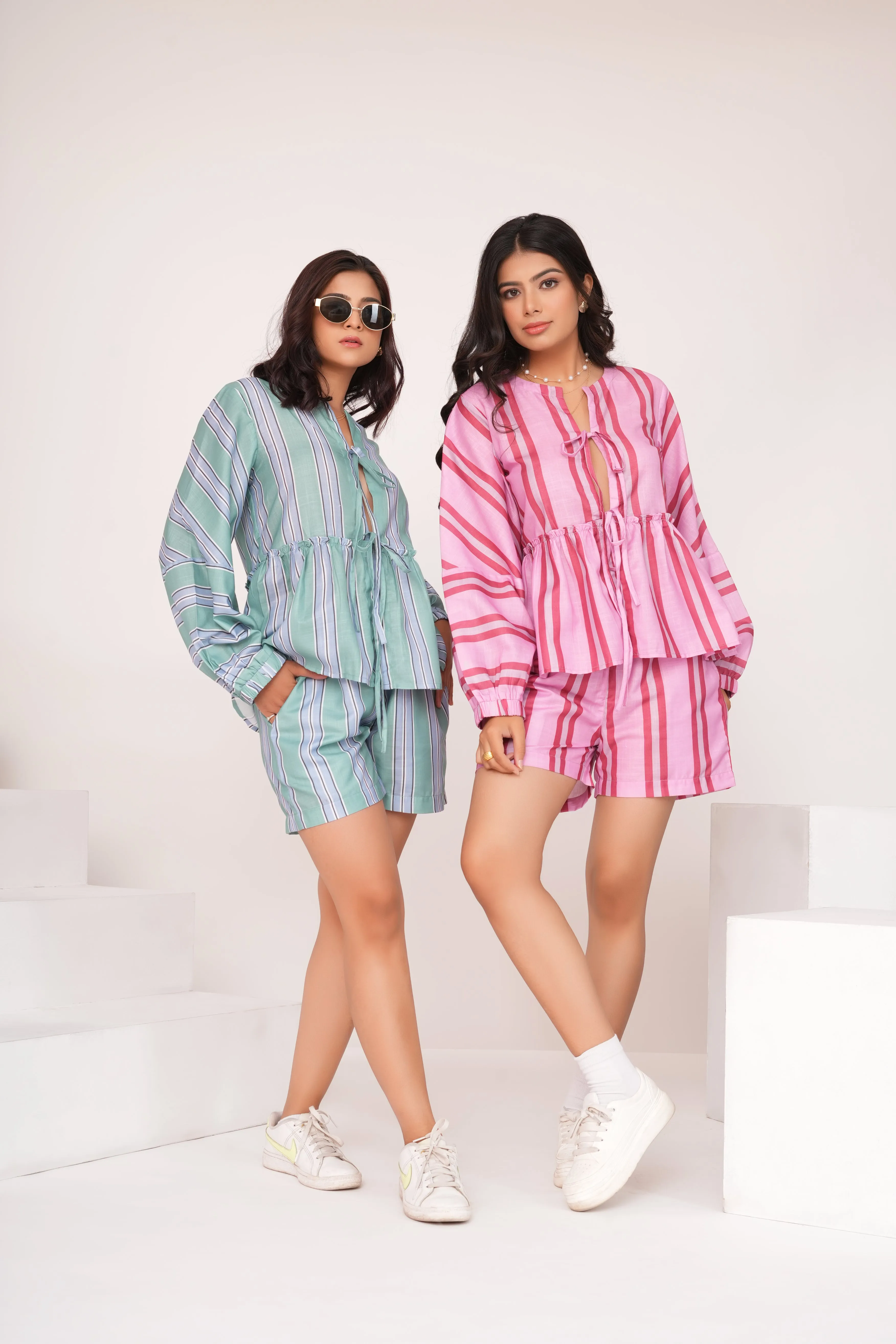 Mehak Bakshi in Bubble Gum Stripes Coord Set