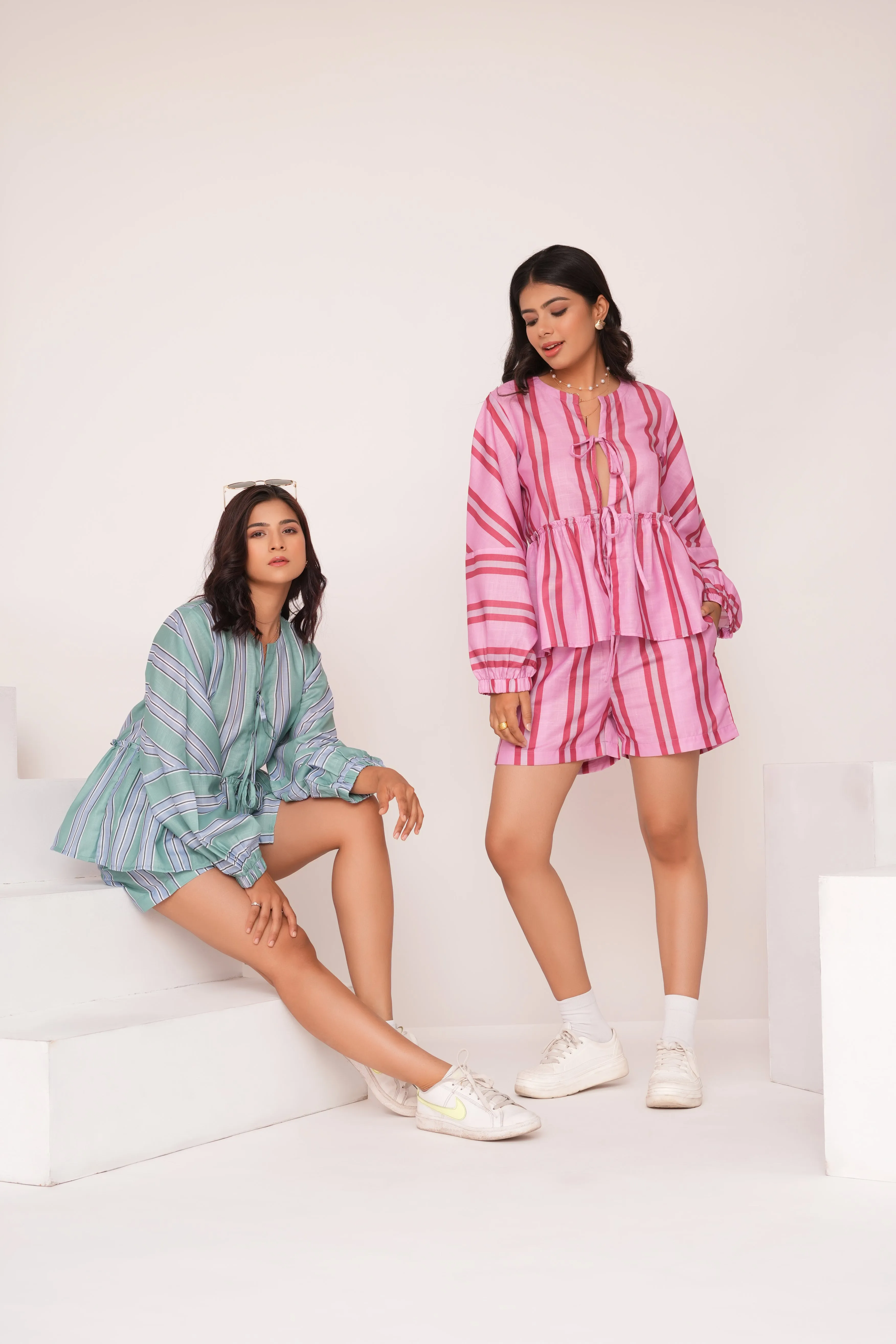 Mehak Bakshi in Bubble Gum Stripes Coord Set