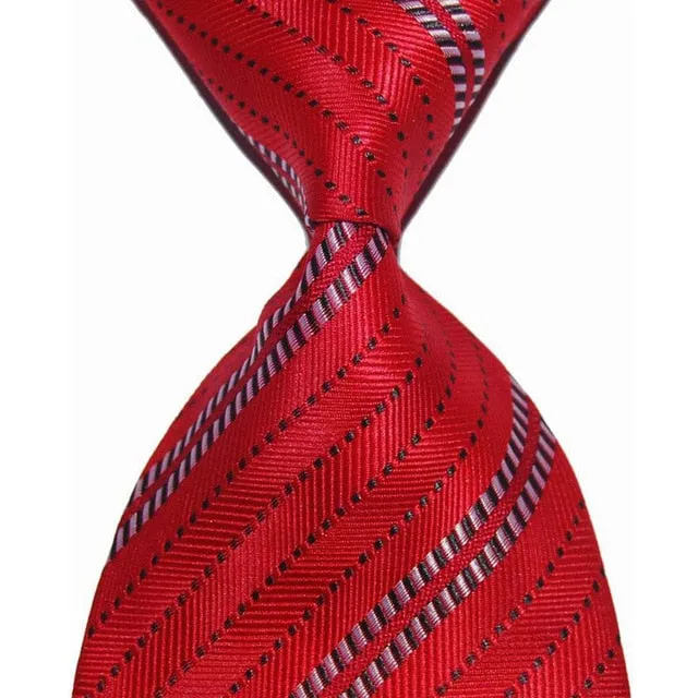 Men Wedding Party Silk Striped Tie