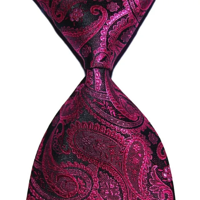 Men Wedding Party Silk Striped Tie