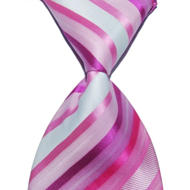 Men Wedding Party Silk Striped Tie