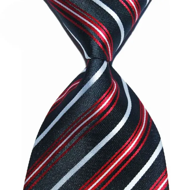 Men Wedding Party Silk Striped Tie