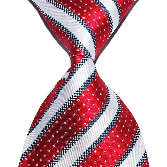 Men Wedding Party Silk Striped Tie
