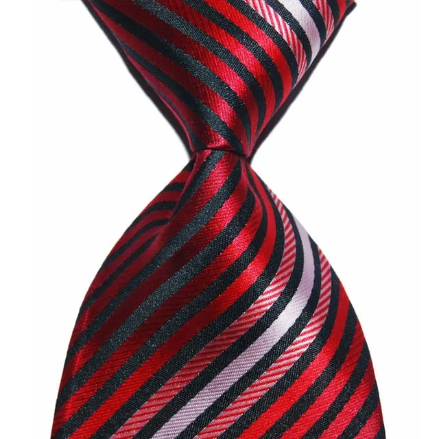 Men Wedding Party Silk Striped Tie