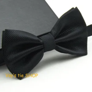 Mens Pajaritas 2017 Fashion Bowtie Dull Jacquard Plaid Grid  Bow Ties Leisure Solid Wedding Tuxedo Butterfly  Black 12*6CM