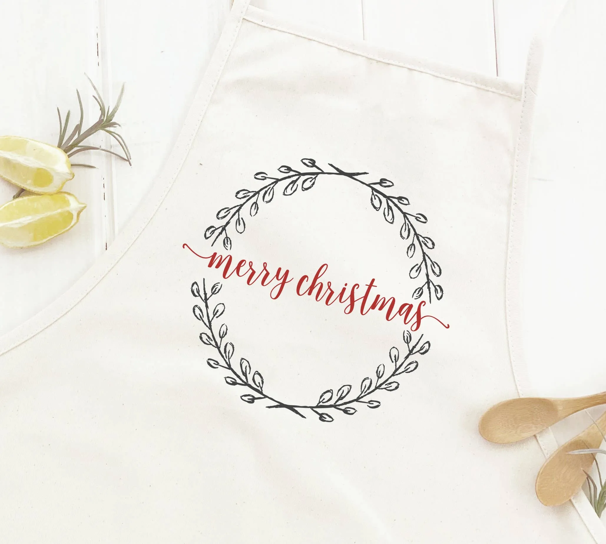 Merry Christmas Wreath - Women's Apron