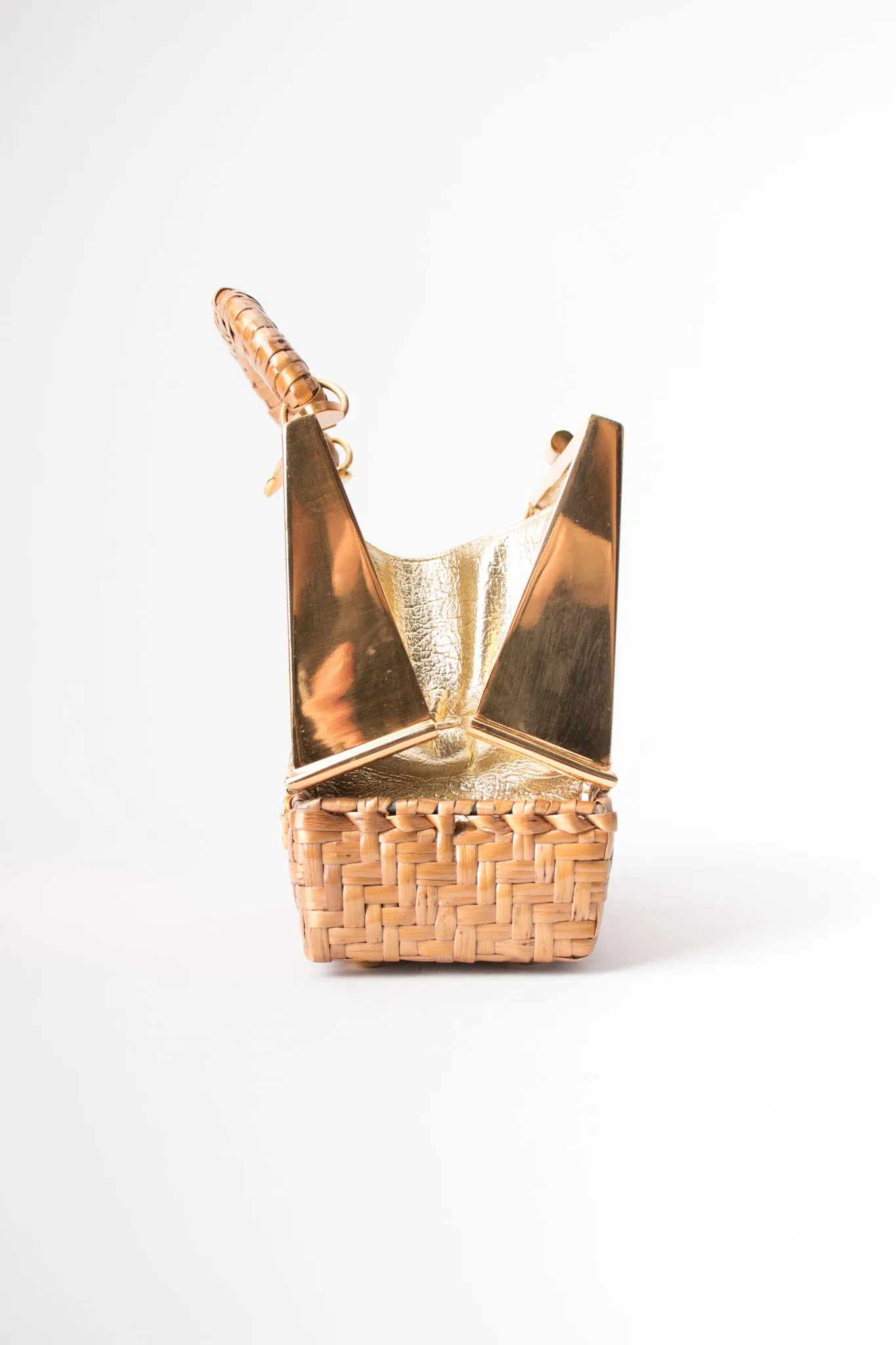 Metal Wicker A-Frame Box Bag