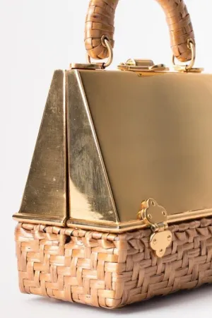 Metal Wicker A-Frame Box Bag
