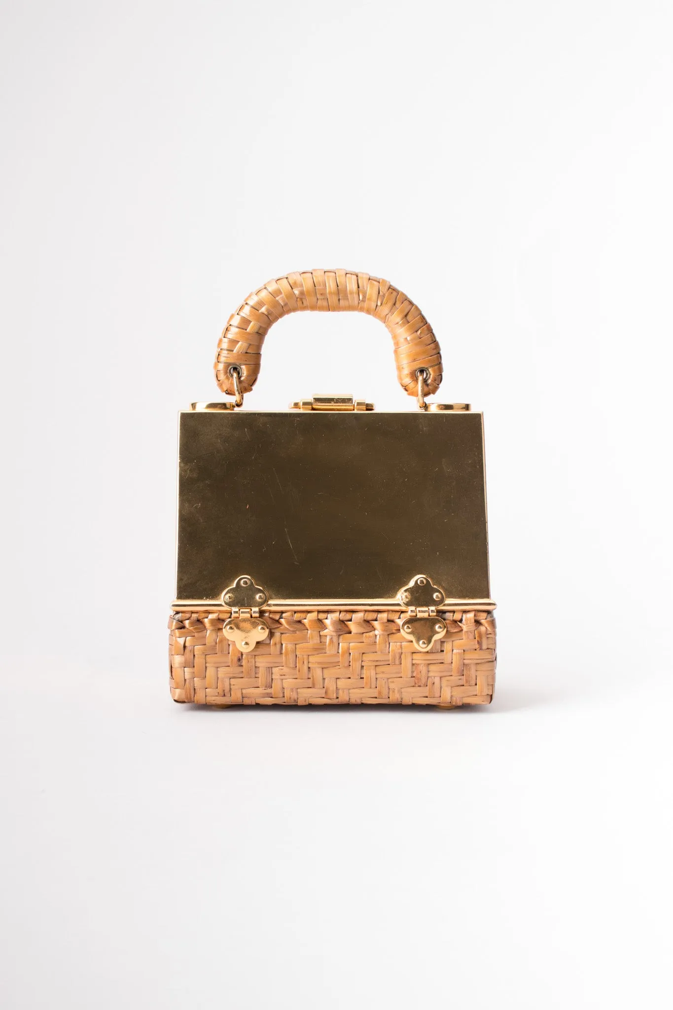 Metal Wicker A-Frame Box Bag
