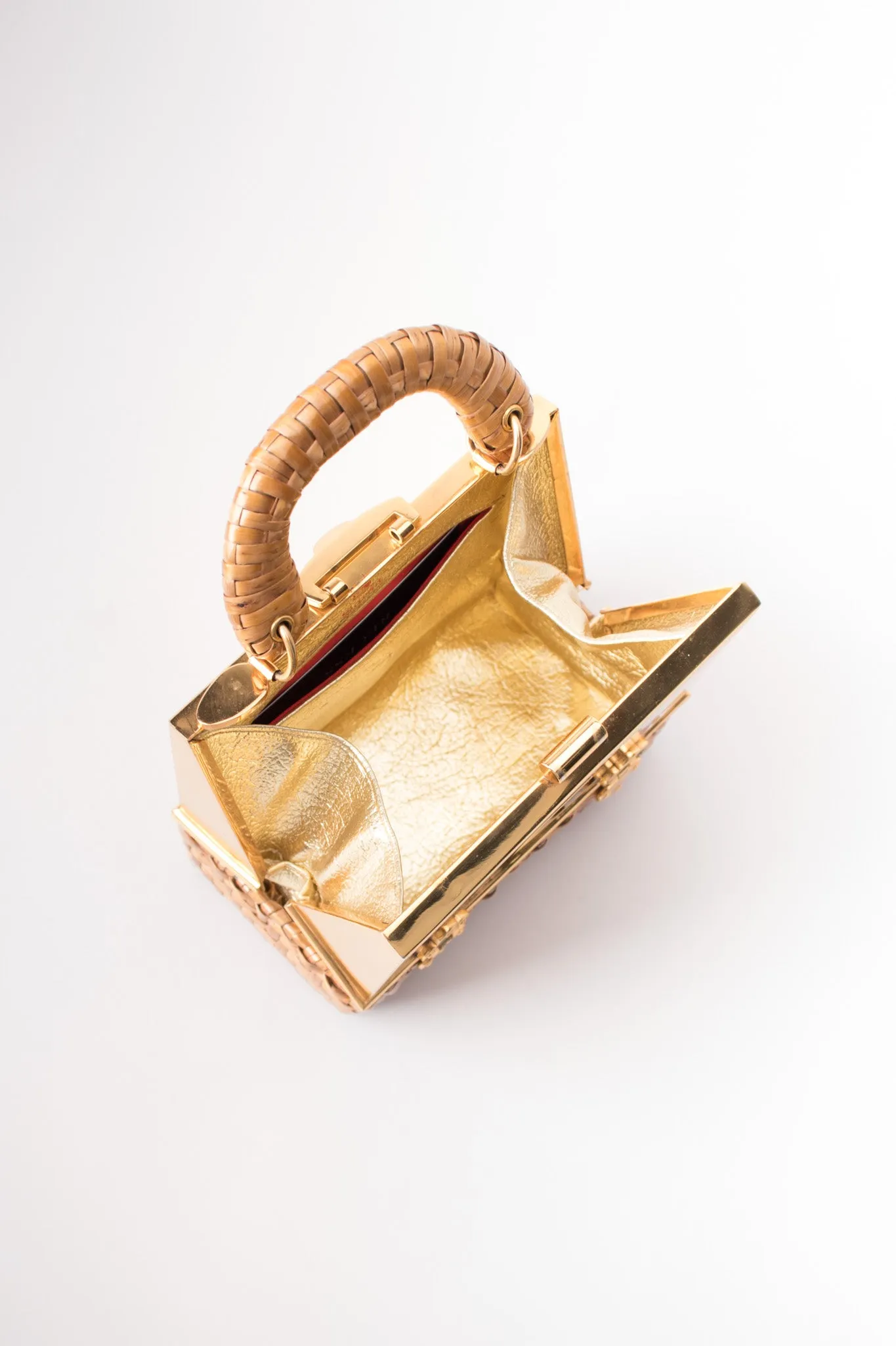 Metal Wicker A-Frame Box Bag