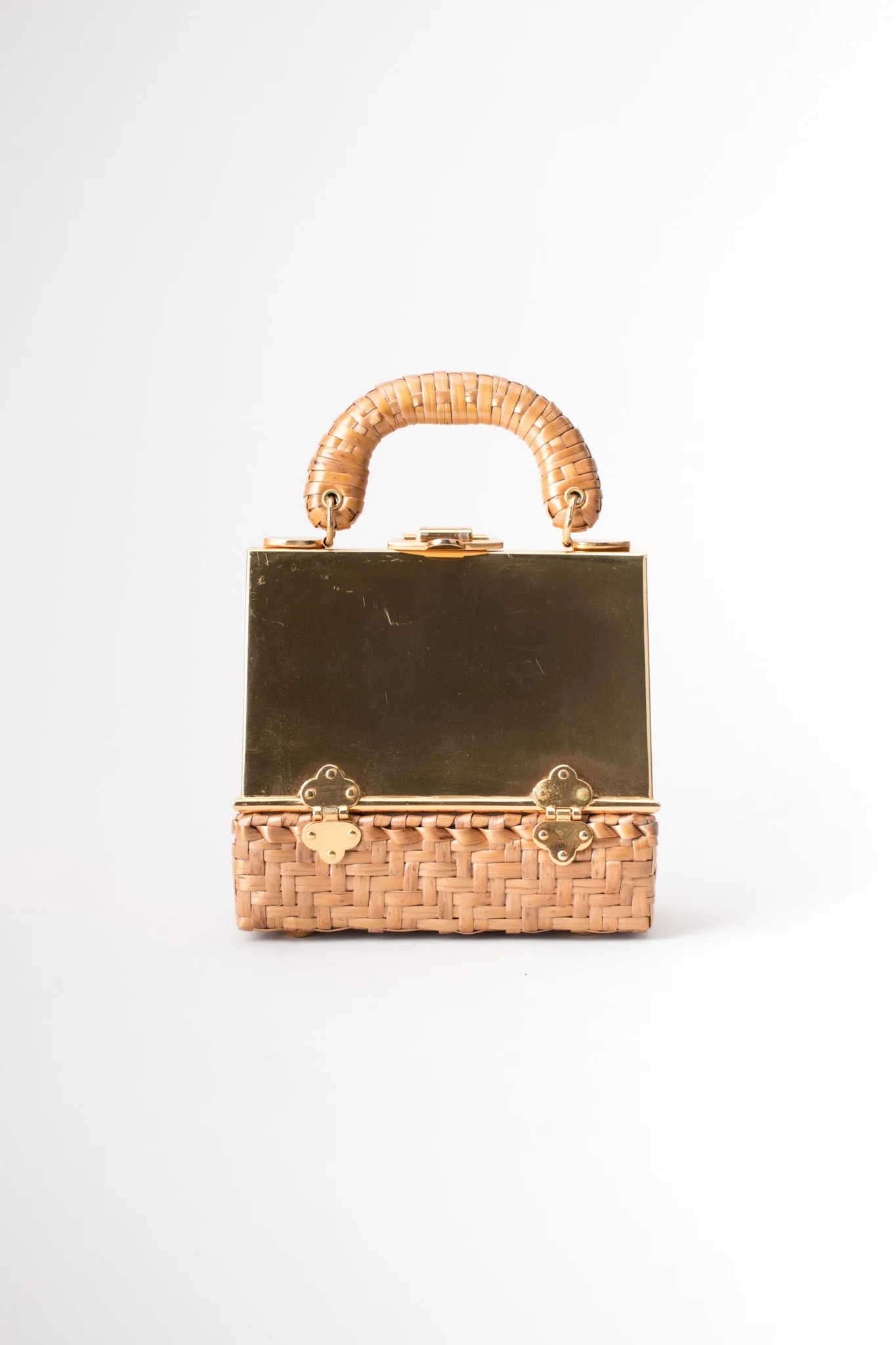 Metal Wicker A-Frame Box Bag