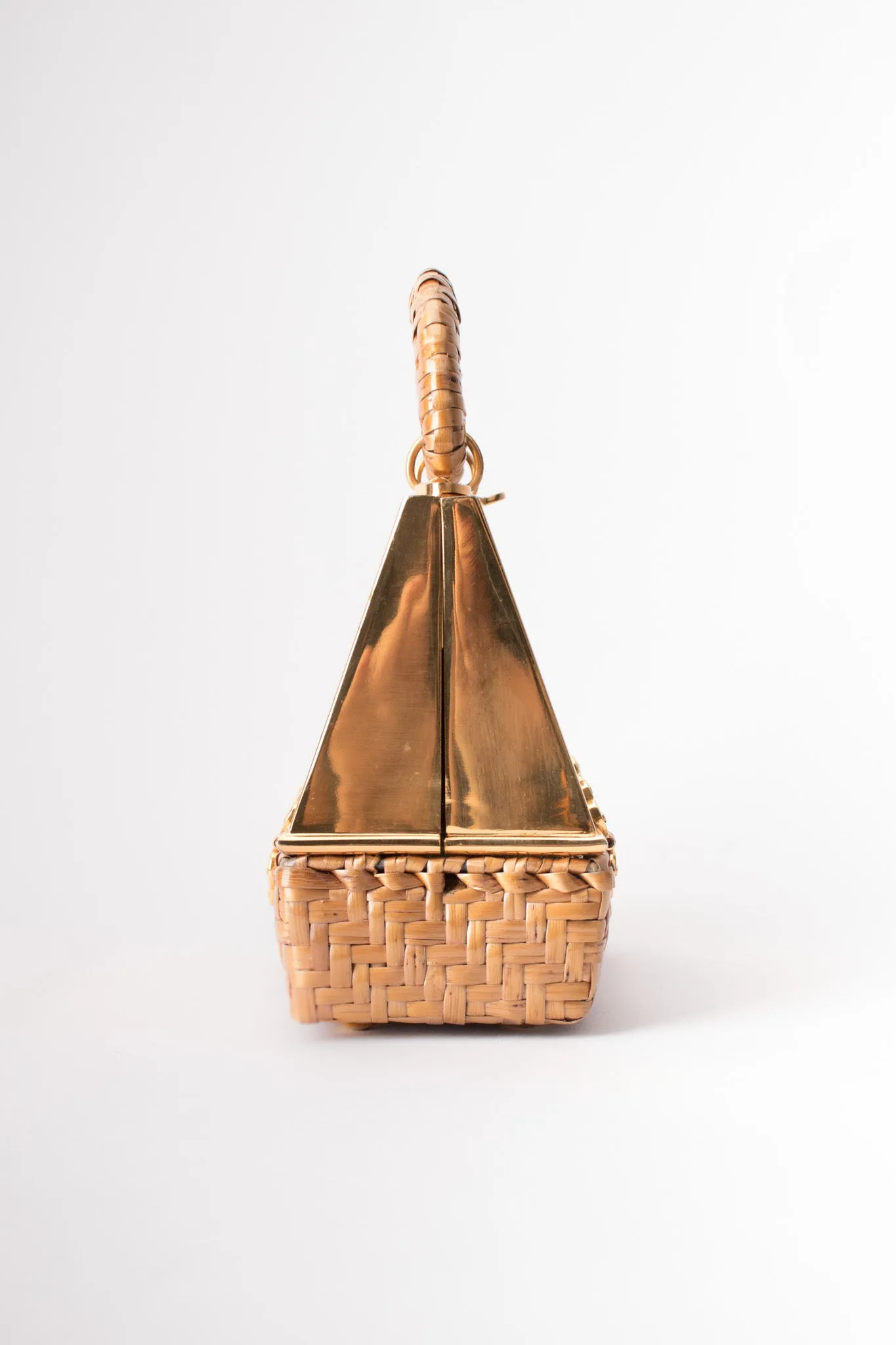 Metal Wicker A-Frame Box Bag