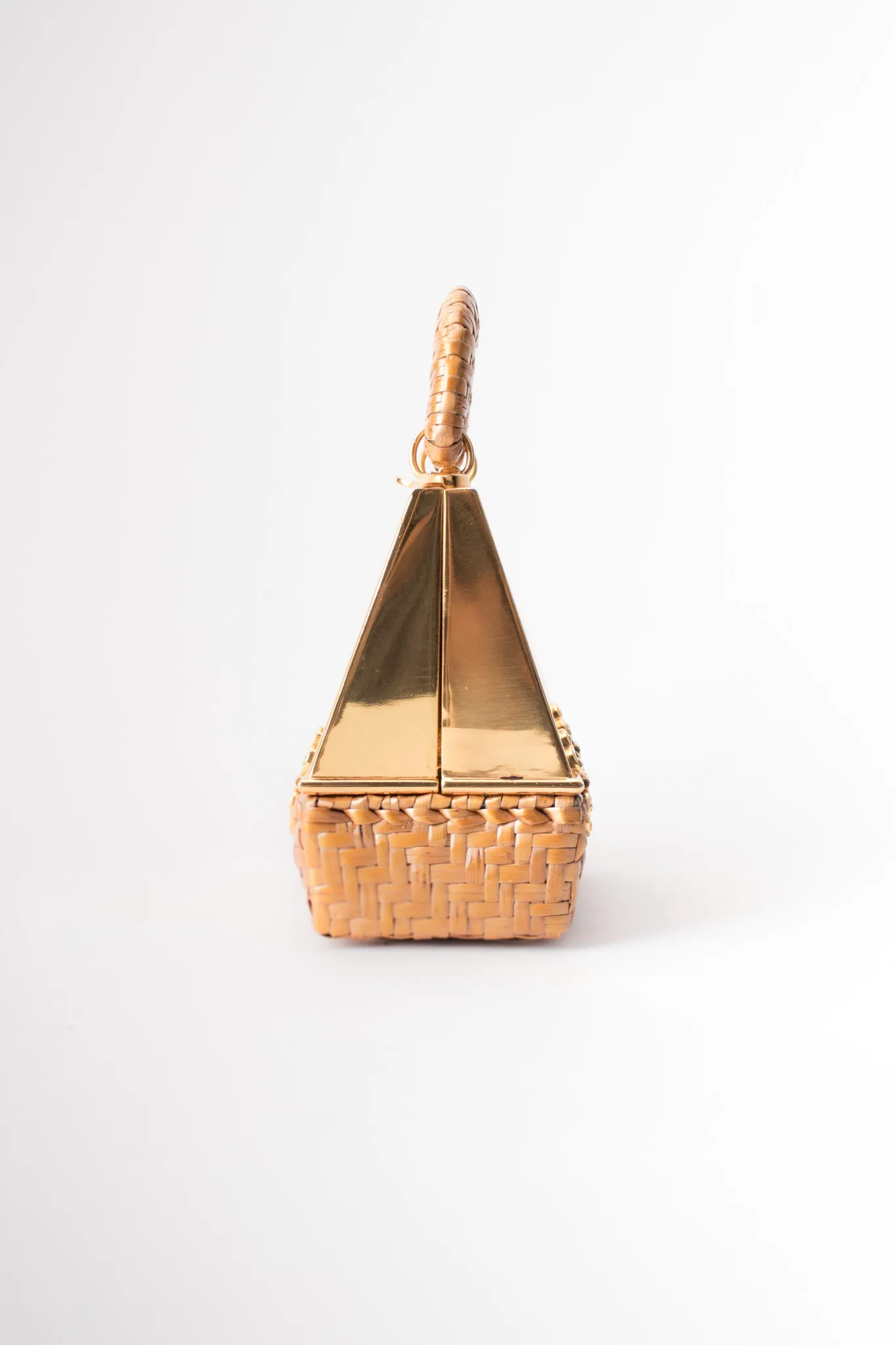 Metal Wicker A-Frame Box Bag