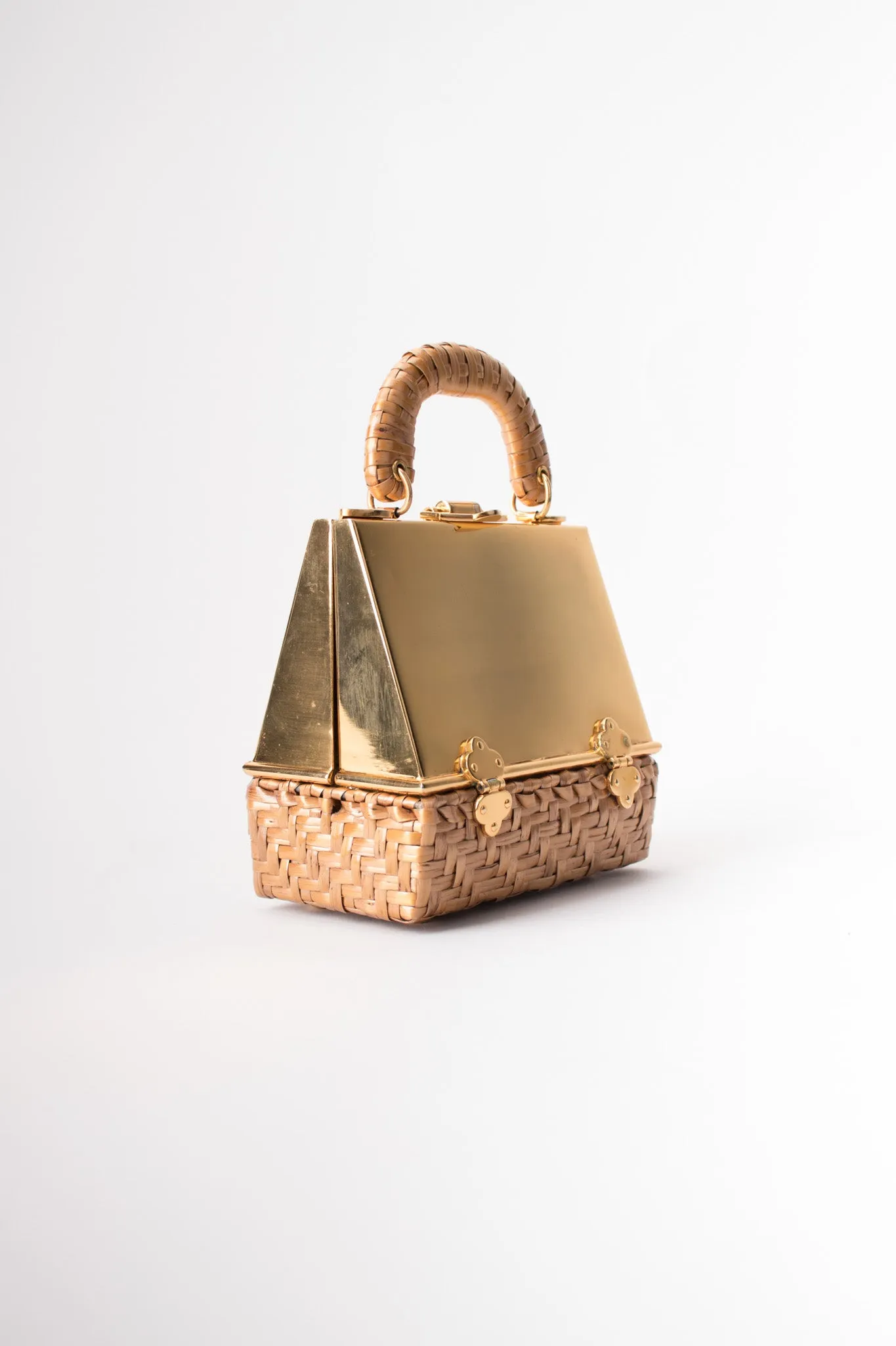 Metal Wicker A-Frame Box Bag