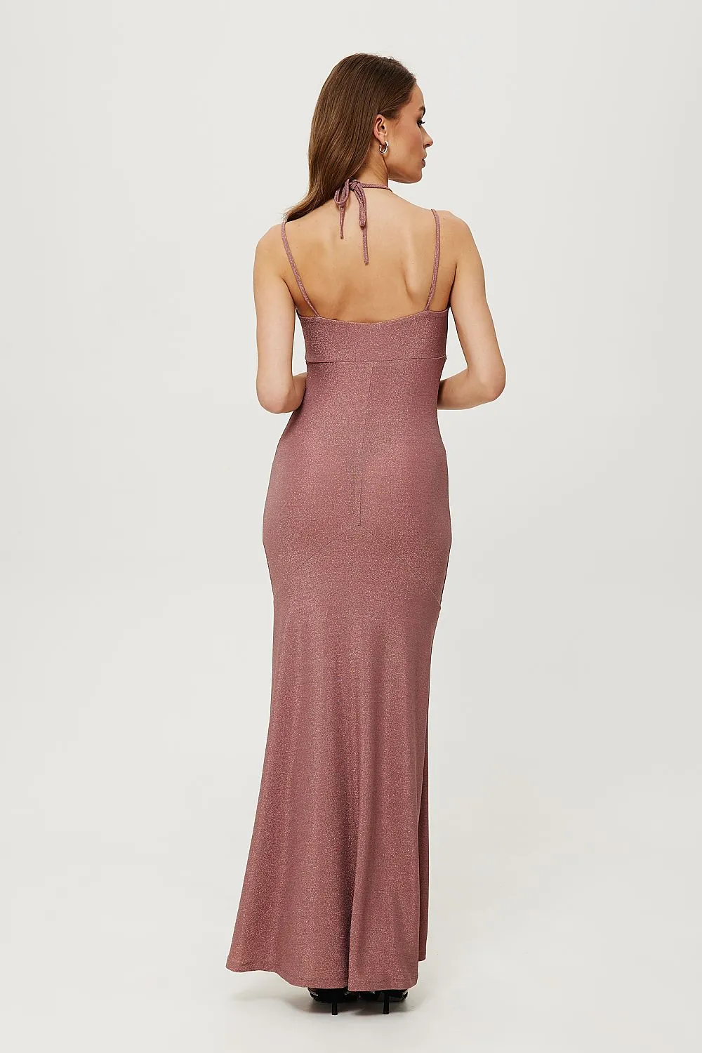 Metallic Knit Tuba Maxi Dress