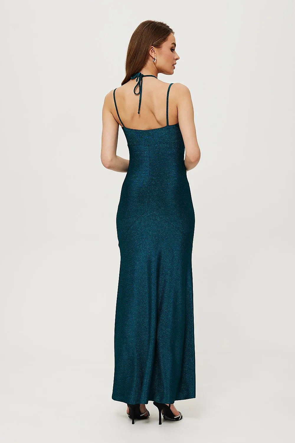 Metallic Knit Tuba Maxi Dress