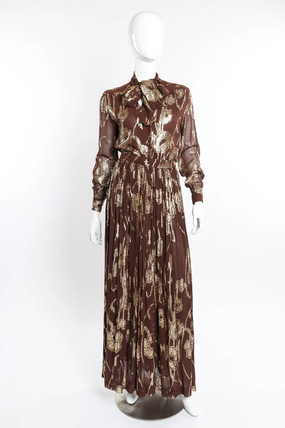 Metallic Top and Skirt Set