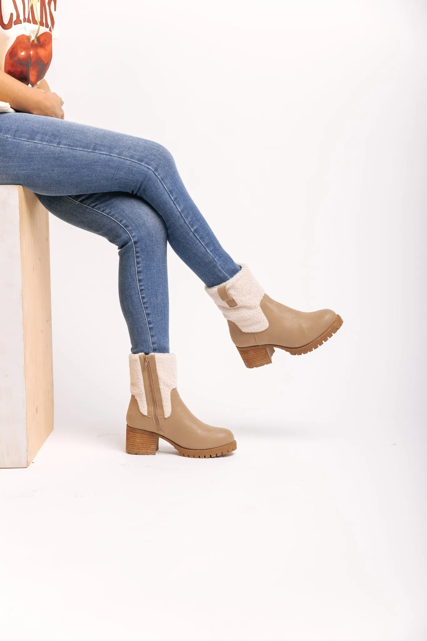 MIA Jakob Sherpa Heeled Booties - FINAL SALE