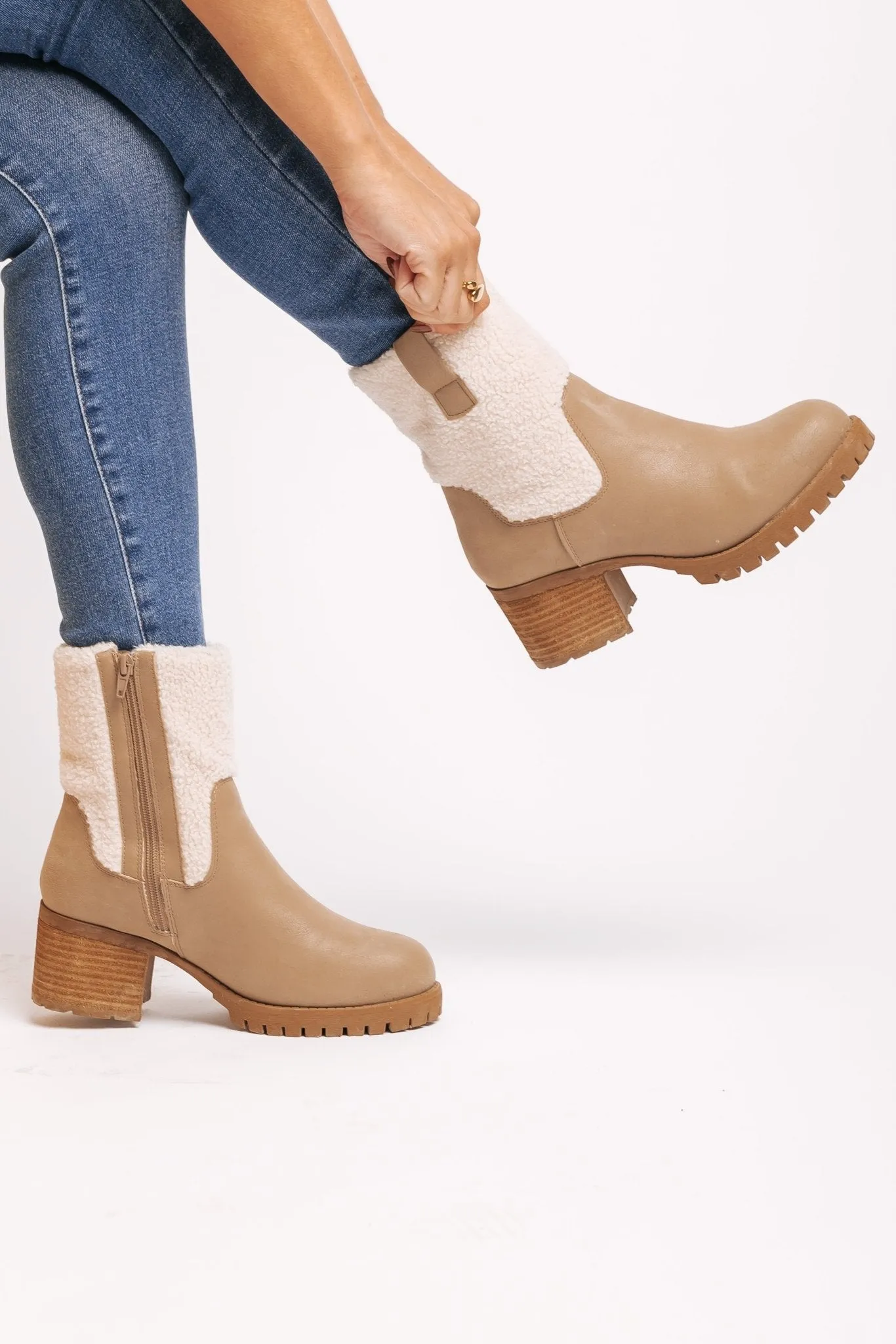 MIA Jakob Sherpa Heeled Booties - FINAL SALE