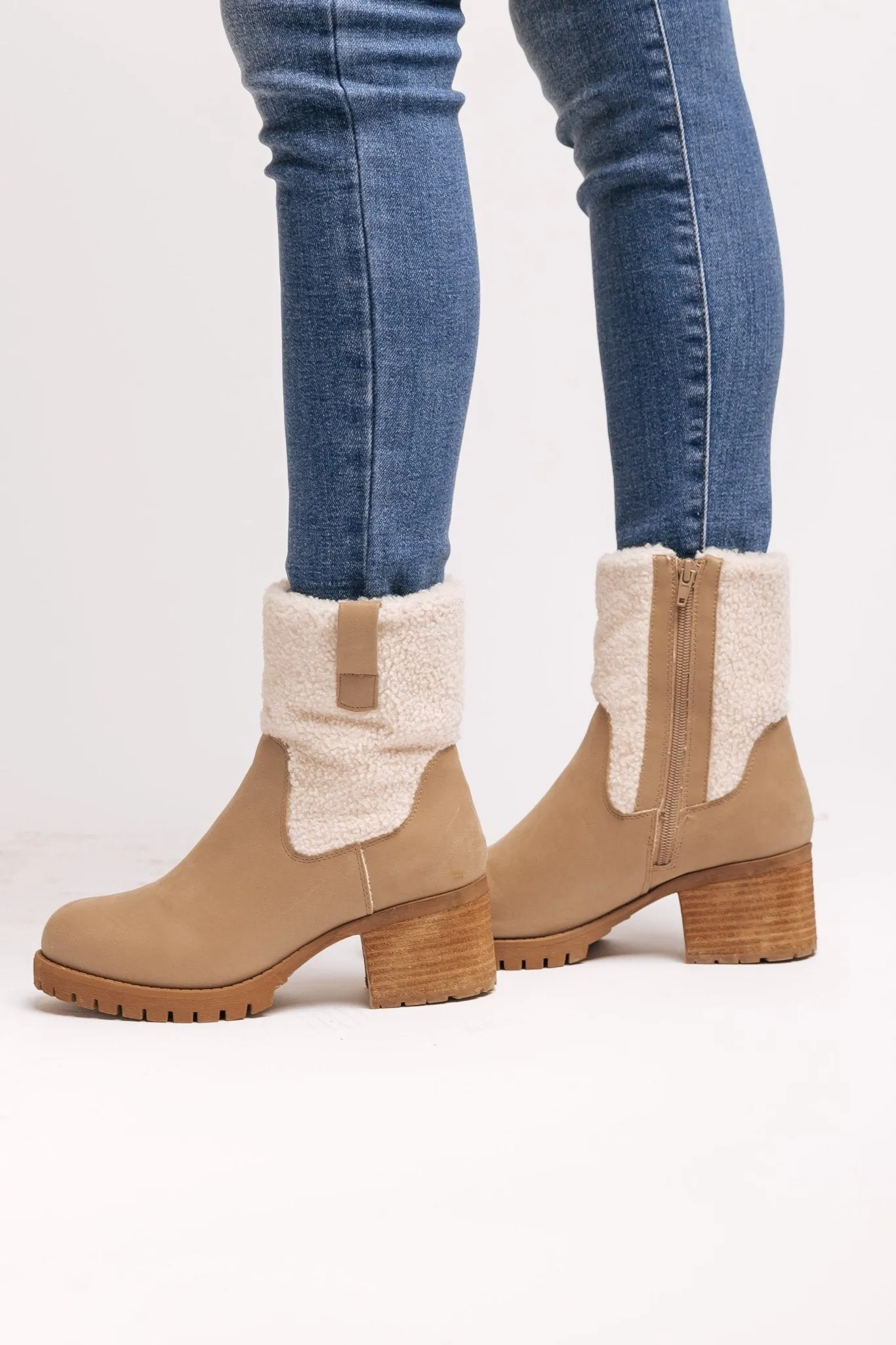 MIA Jakob Sherpa Heeled Booties - FINAL SALE