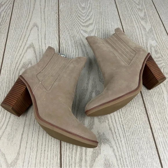 Mia Santos Western Style Ankle Booties 10M Stone (tan) $100 Brussels Polyurethan
