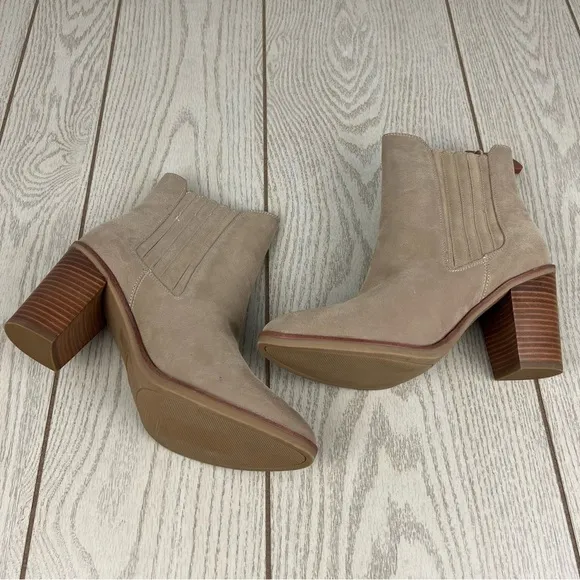 Mia Santos Western Style Ankle Booties 10M Stone (tan) $100 Brussels Polyurethan