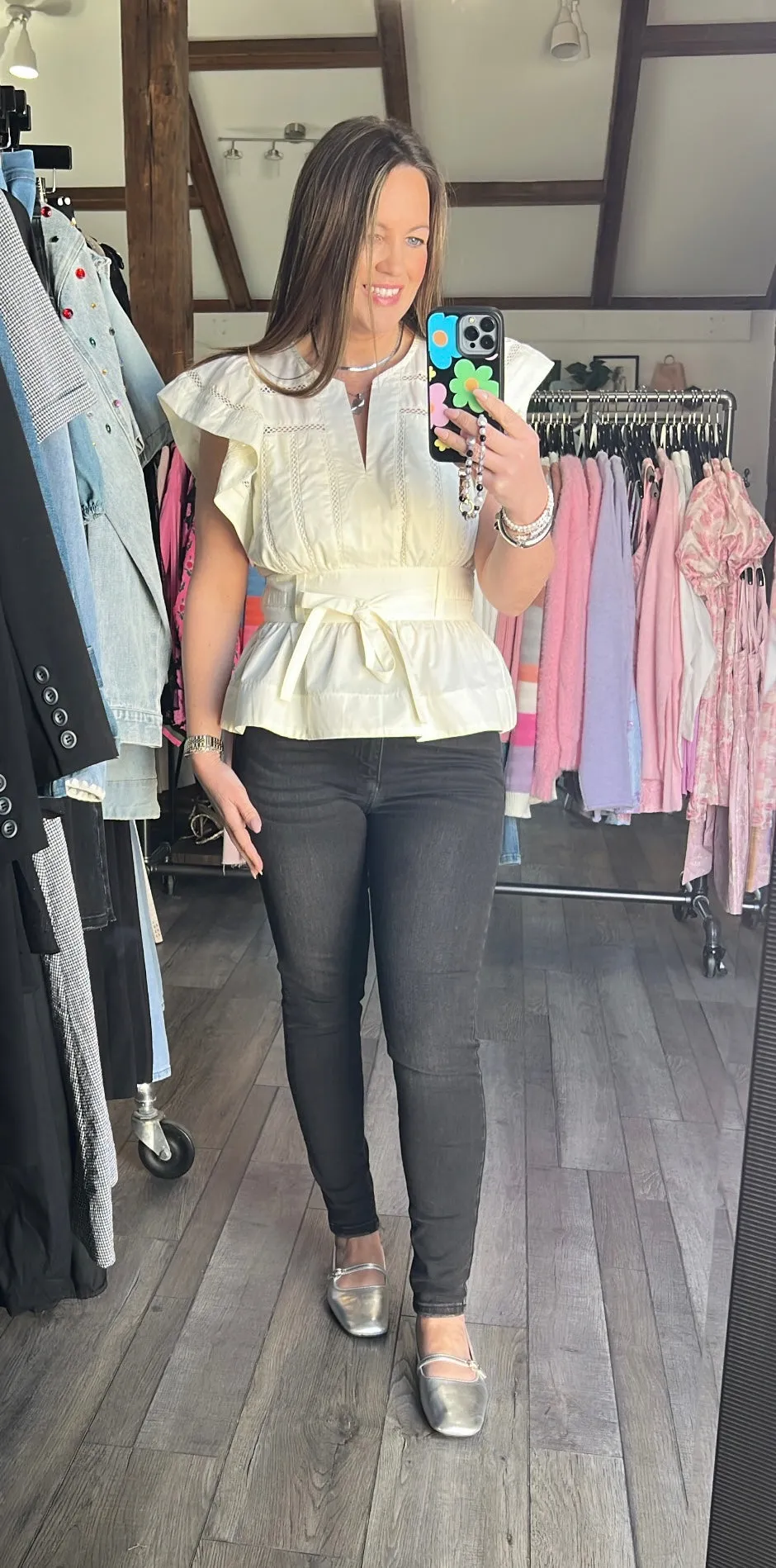 Michah Cream Top