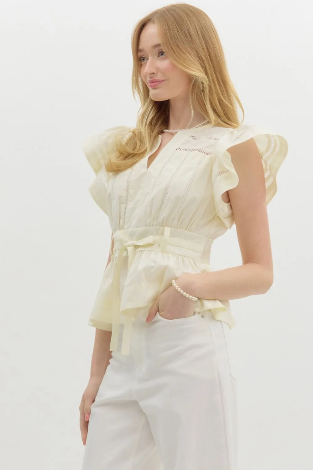 Michah Cream Top
