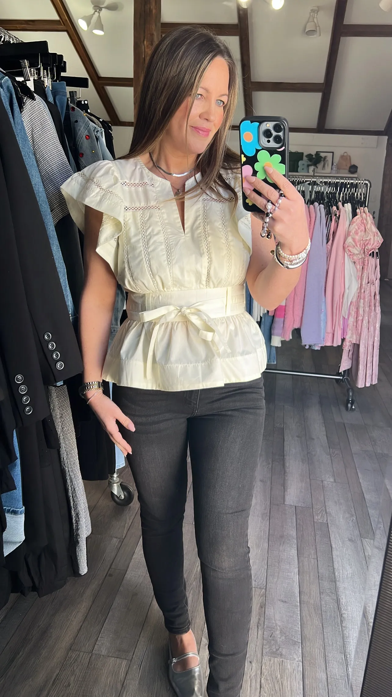 Michah Cream Top