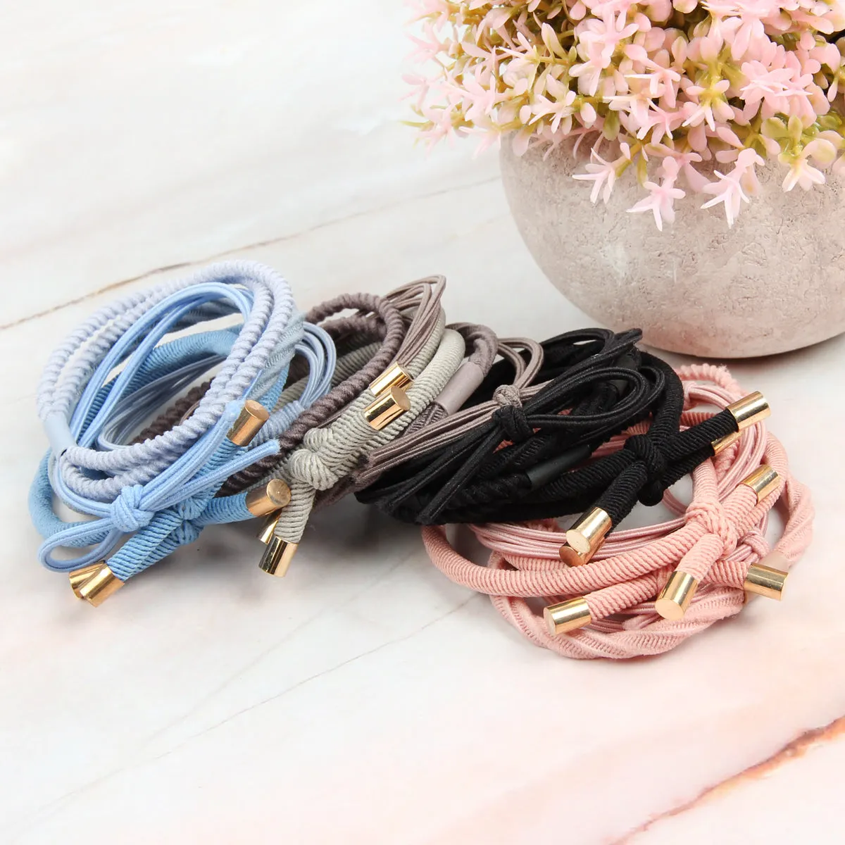 MIXED STRETCH PONYTAIL SET