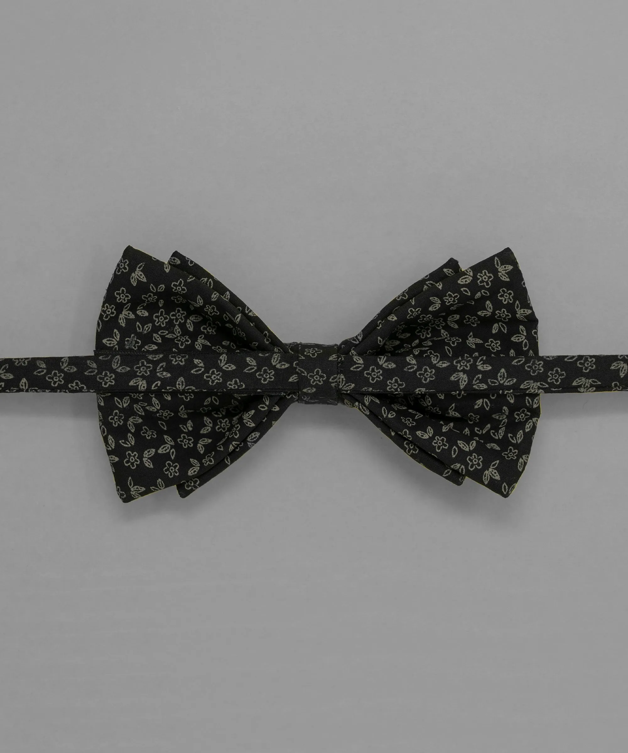 Monochrome Black Floral Bowtie