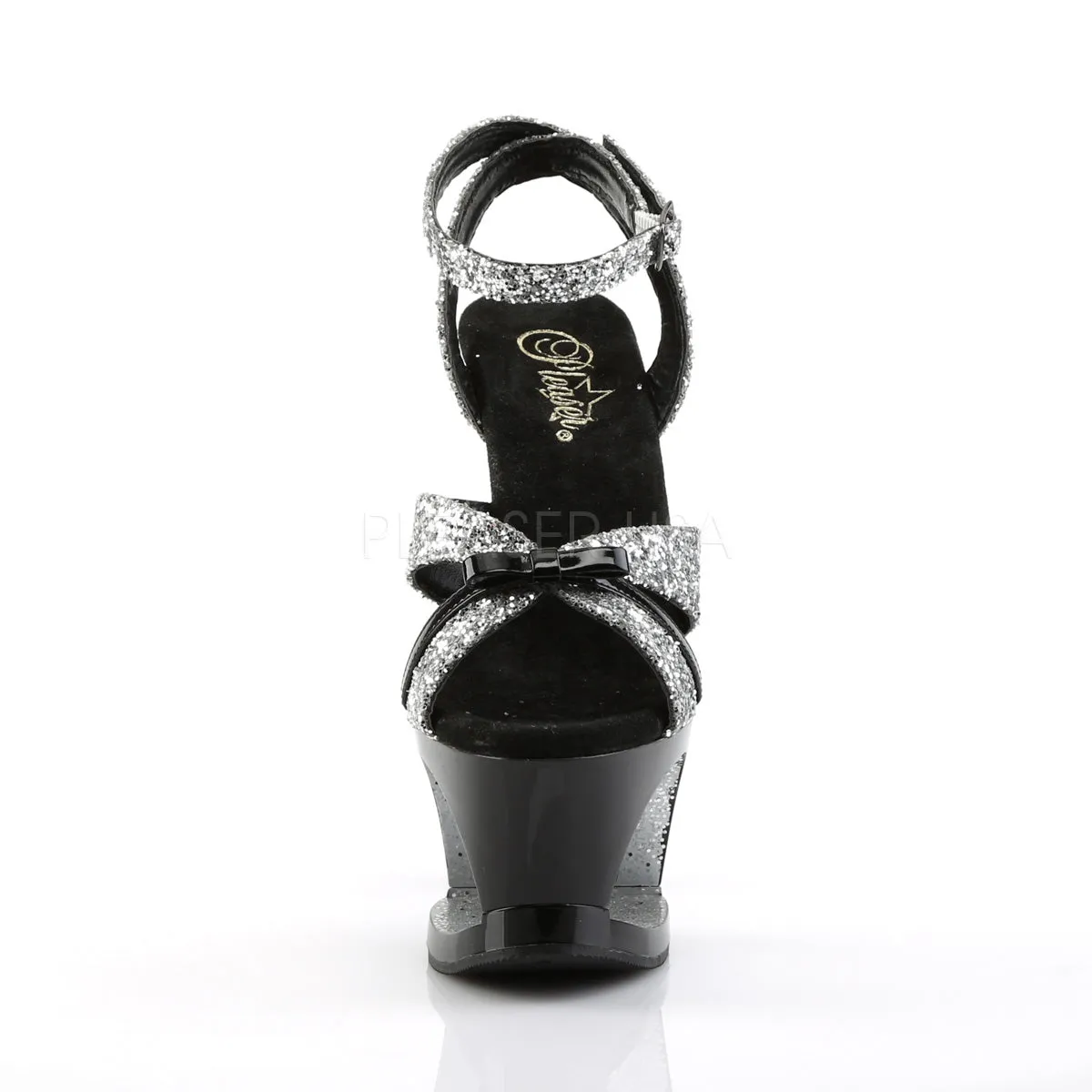 MOON-728  Silver Glitter-Black Patent/Black