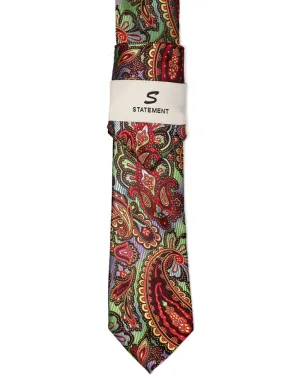 MULTI COLOR PAISLEY 2 PC TIE & HANKIE SET