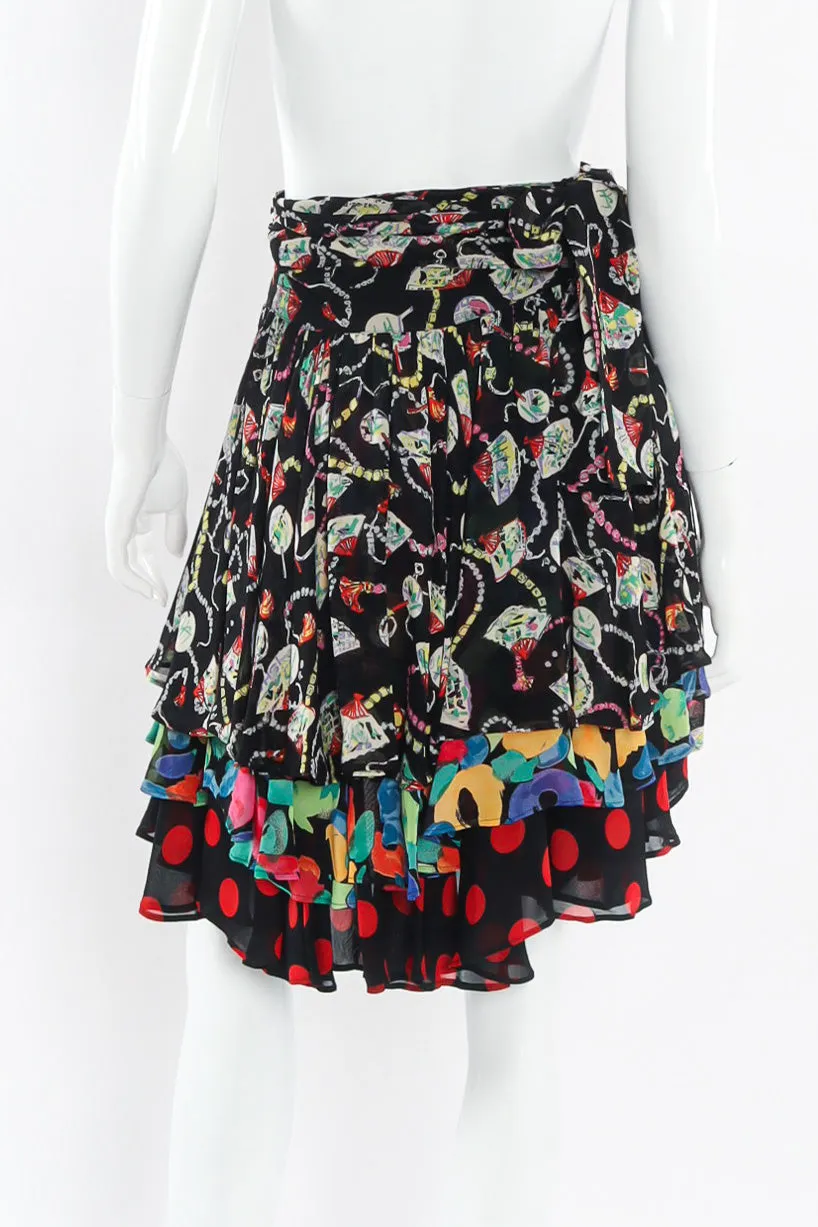 Multi-print Tiered Skirt
