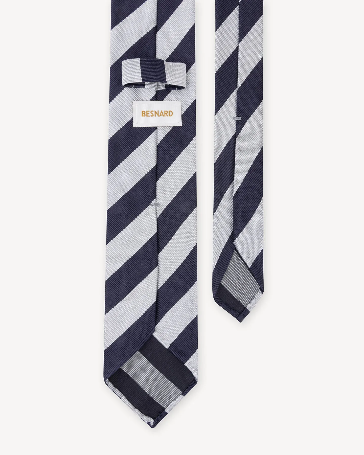 Navy and White Regimental Stripe Repp Tie