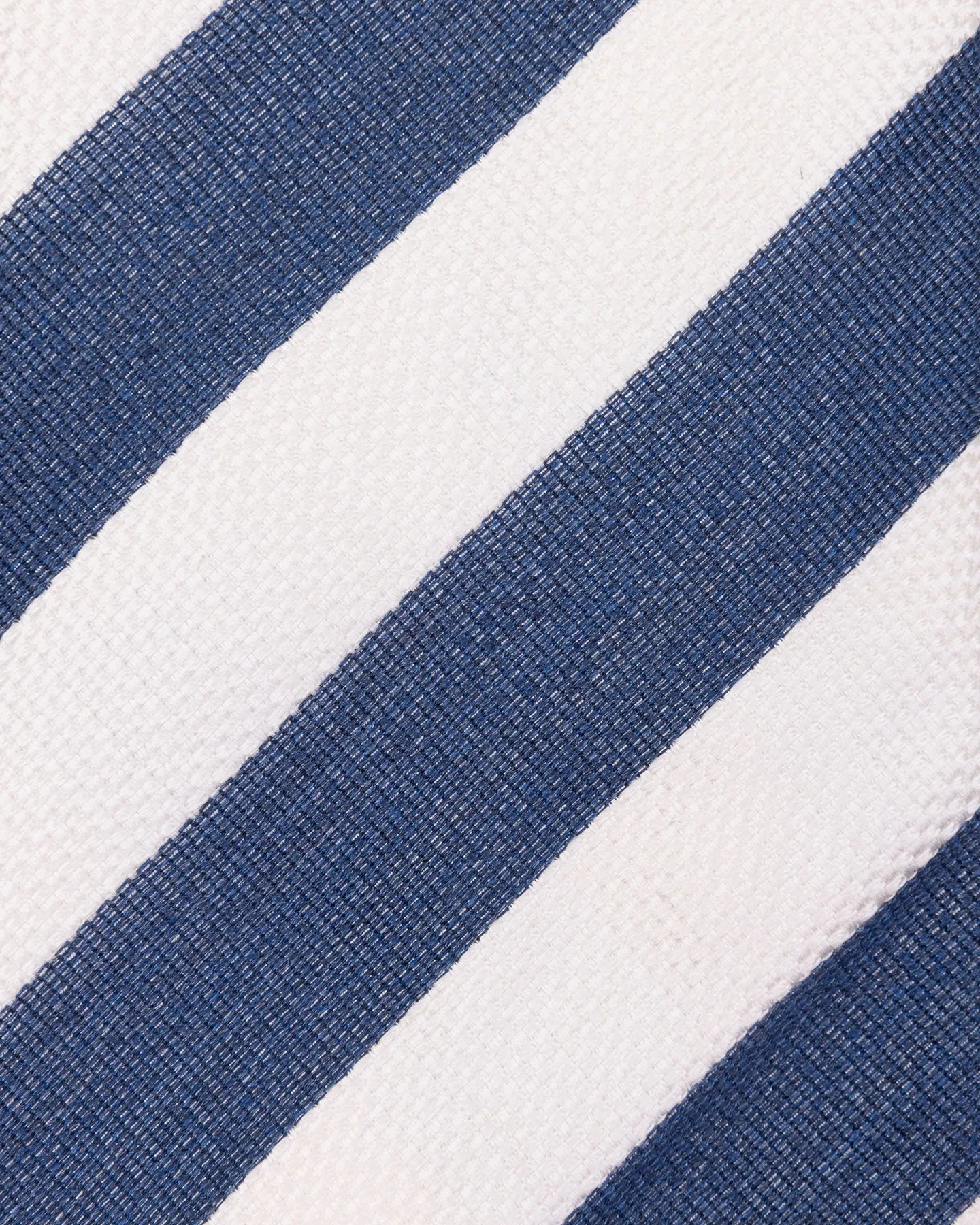 Navy and White Stripe Silk Tie
